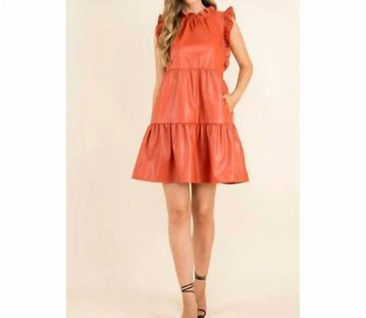 Ruffle sleeve vegan tiered dress