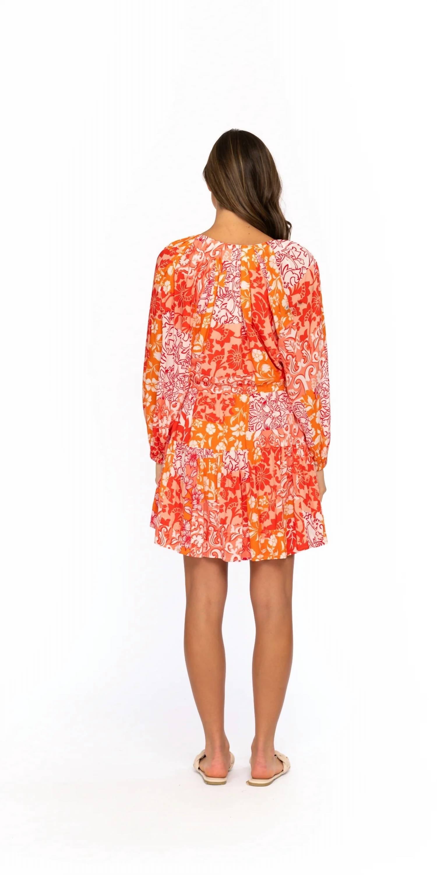 Tolani - V-neck 3/4 Sleeve Mini Dress
