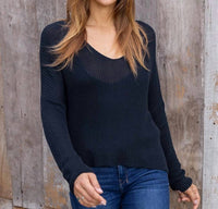 Wooden Ships Everyday Rib V Mercer Sweater in night navy - women's sweater - view 4