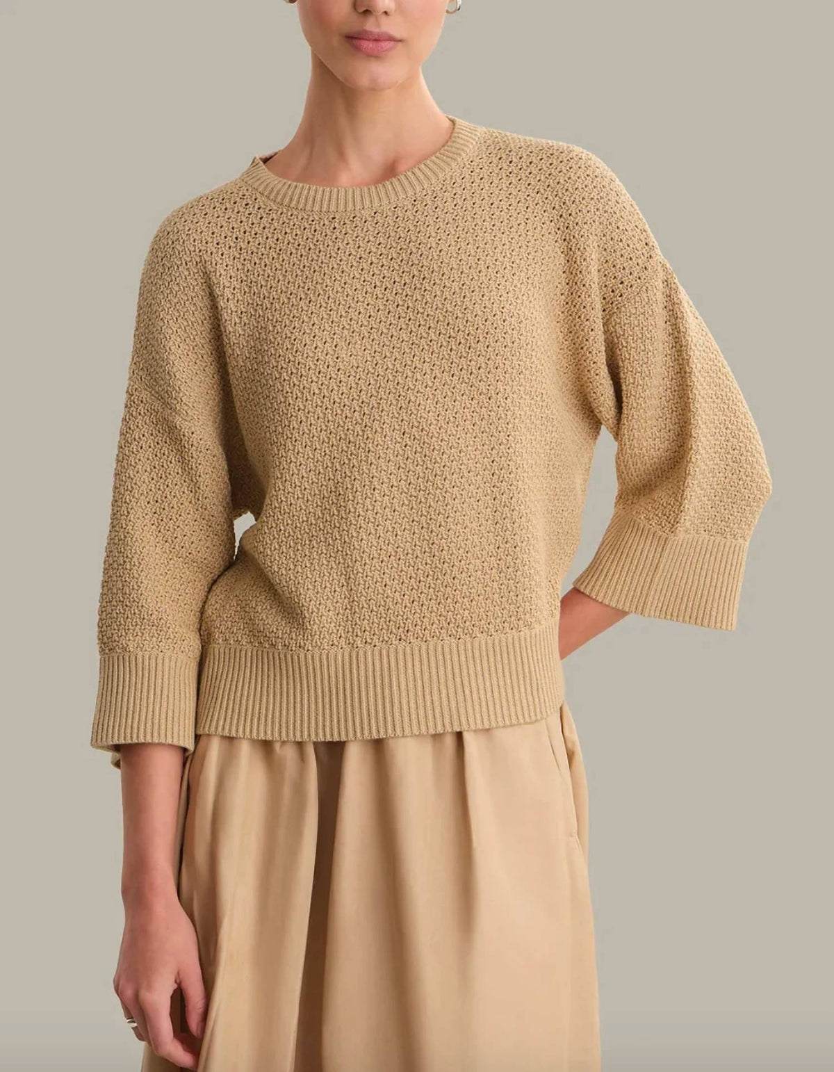 525 America - Suki Pointelle Cotton Oversized Boxy Tee