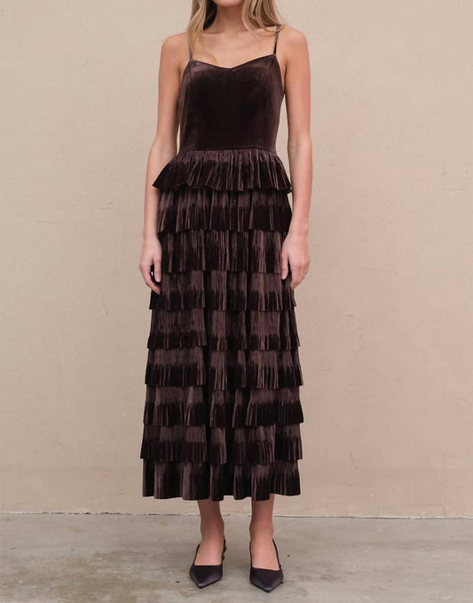 Raisonnel - Velvet Pleated Tier Dress