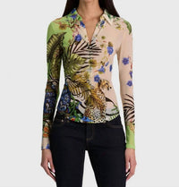 Alice + Olivia - Jade Mesh Button Down