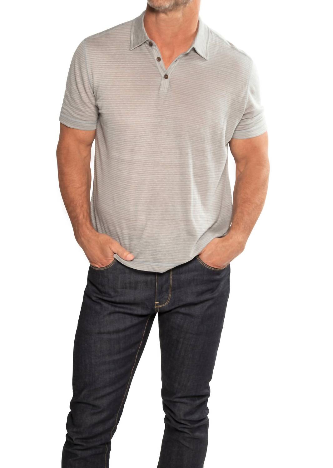 On This Day - Linen Stripe Polo Shirt