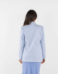 Emily McCarthy Bristol Tailored Blazer in grapemist stripe - women's jacket - detail view