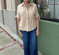 Joy Joy - Tie Sleeve Button Shirt