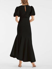 SACHIN & BABI Camila Puff Sleeve Mermaid Dress in black - women's dress - detail view
