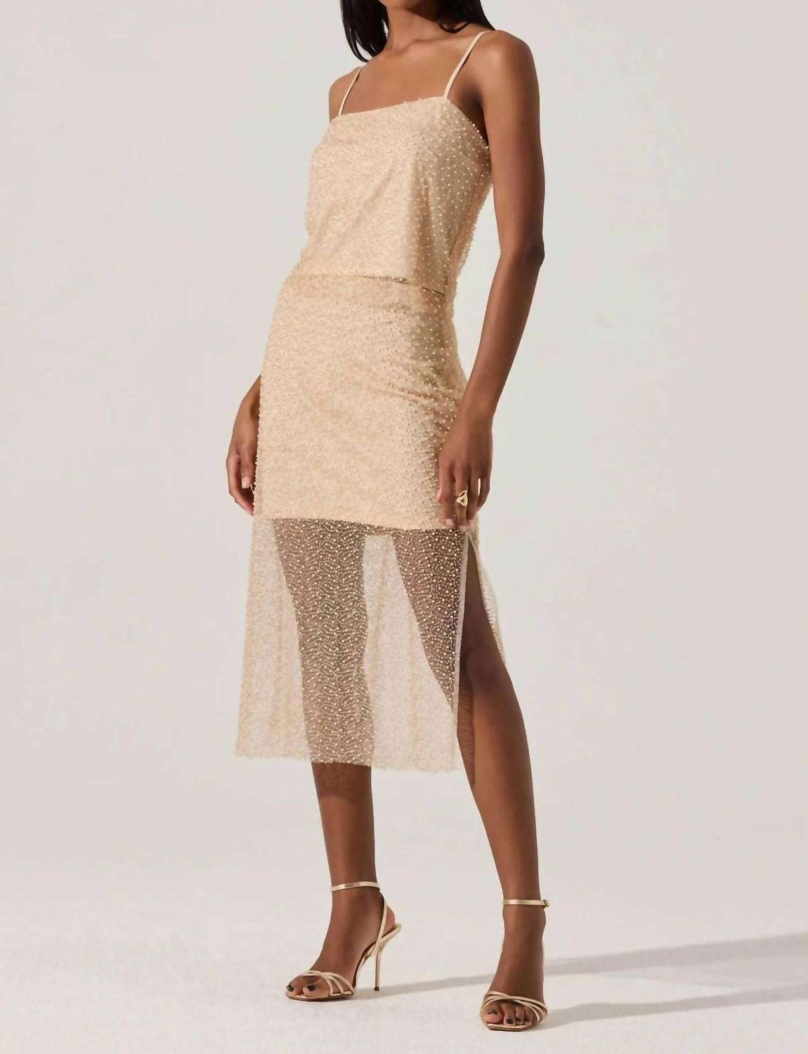 Astr - Messina Pearl Embellished Top