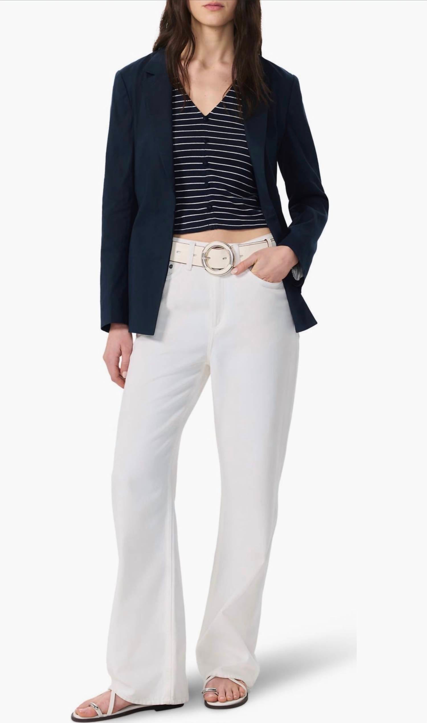 Rag & Bone - Striped Button Knit Blouse