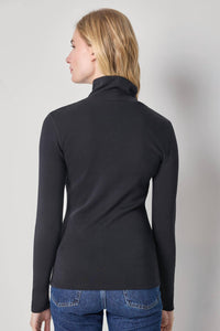 Lilla P Long Sleeve Turtleneck Tee in black 2 - women's long sleeve top - alternate view