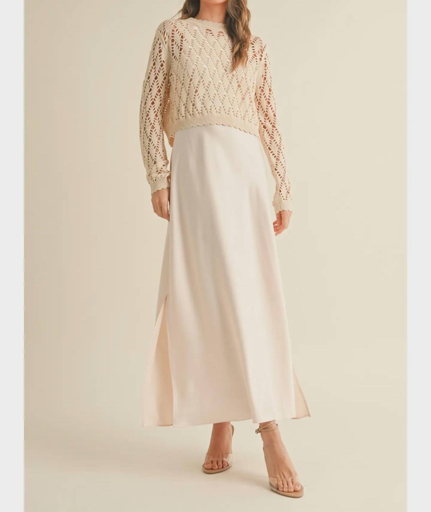 Miou Muse - Satin Midi Slip Dress
