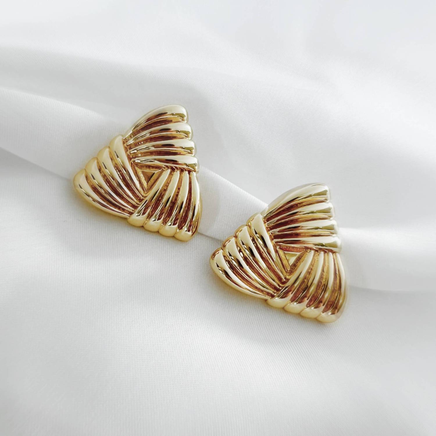 True By Kristy - Women's Knox Textured Triangle Knot Studs