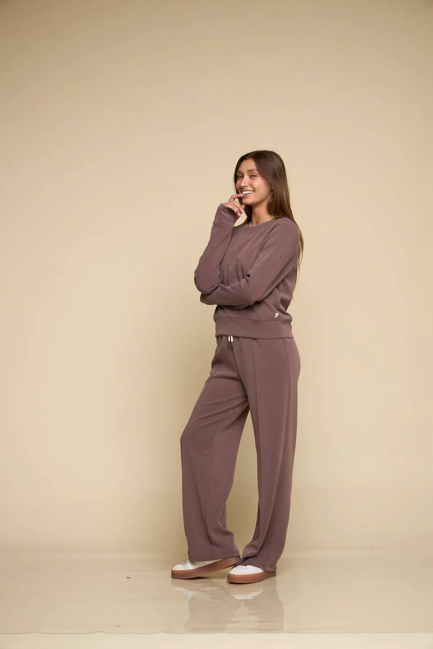FUNDAMENTAL COAST Later On Long Sleeve Sweatshirt in anise - women's top - alternate view