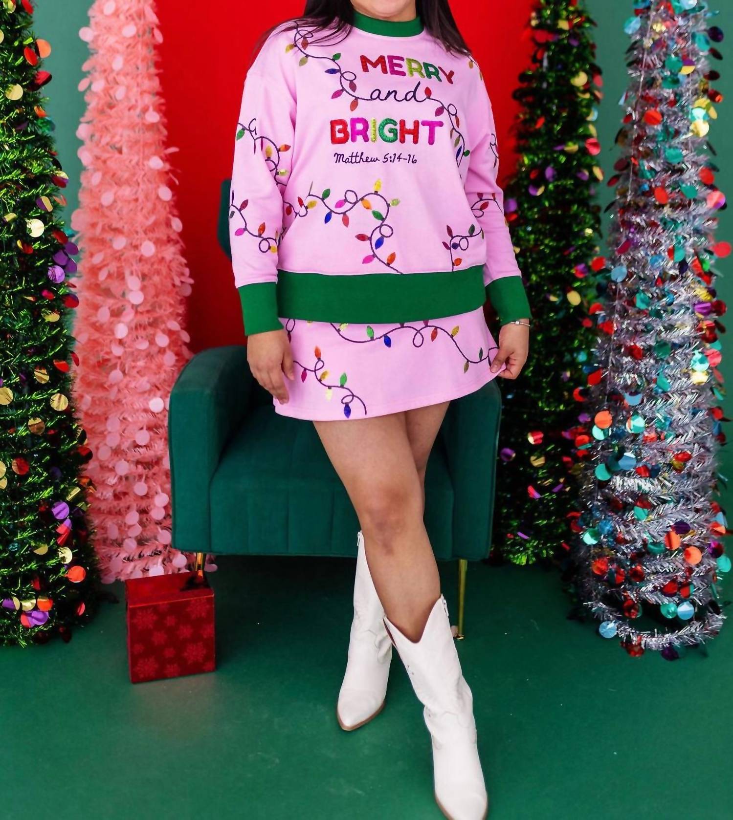 Brianna Cannon - Merry And Bright Christmas Lights Sweatshirt