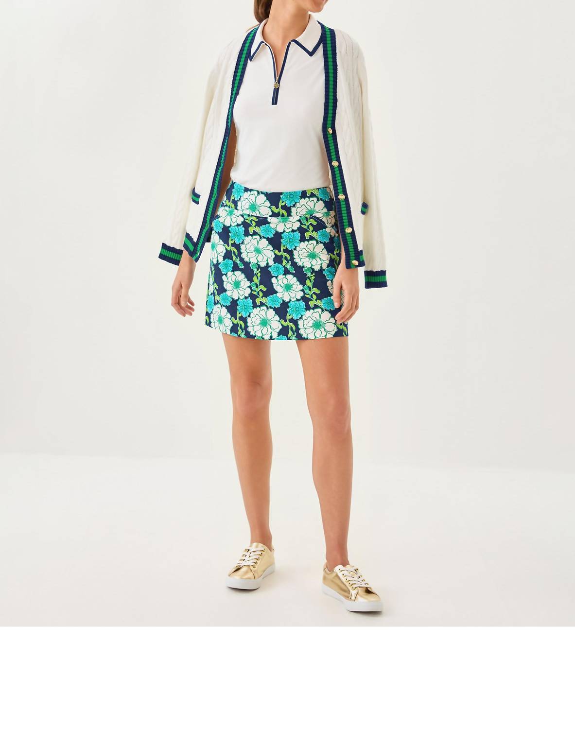 Lilly Pulitzer - Upf 50+ Frida Half Zip Sleeveless Polo Shirt