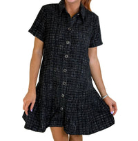 Joy Joy - Pleated Buttons Mini Dress