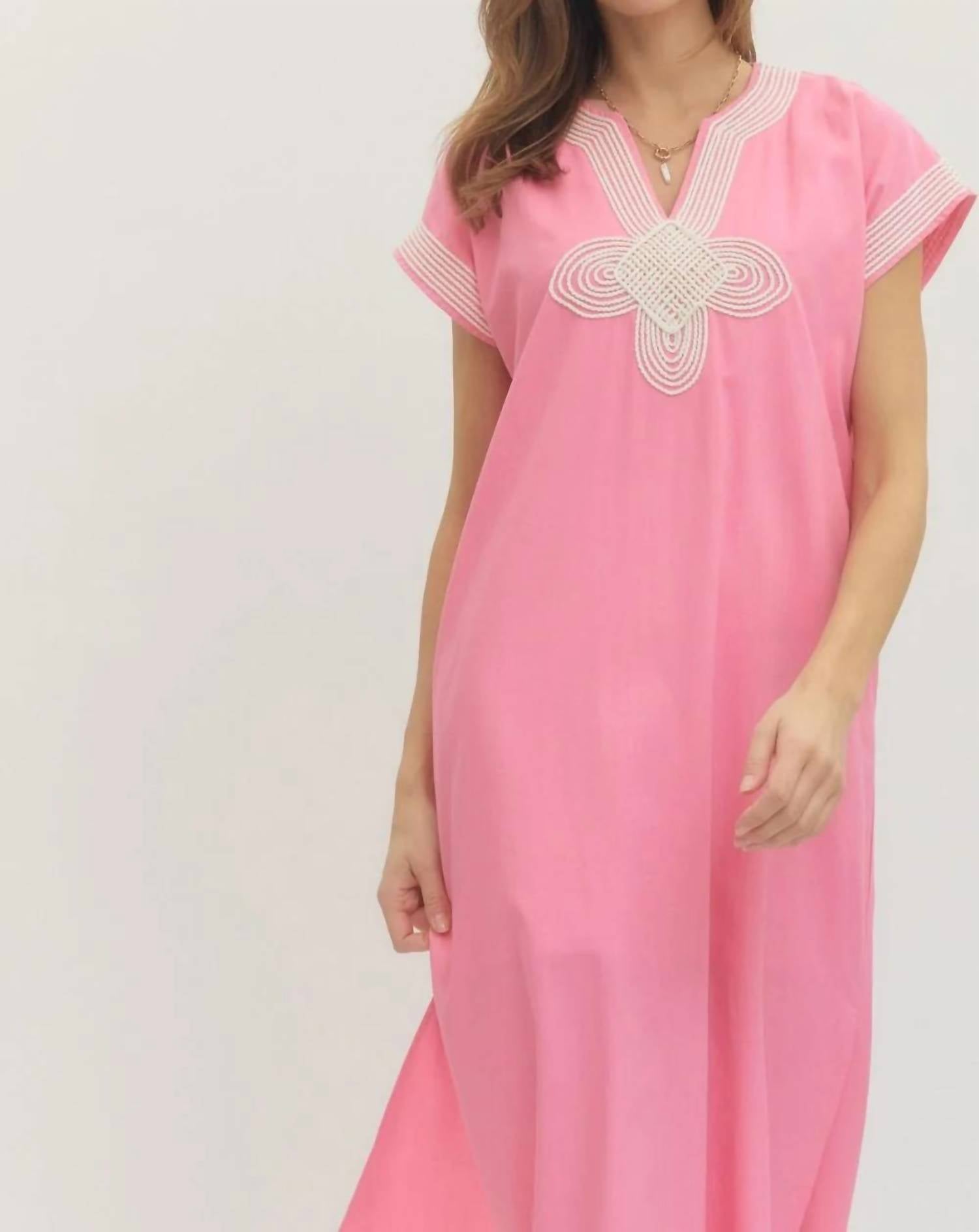 Entro - Applique Trim Midi Dress