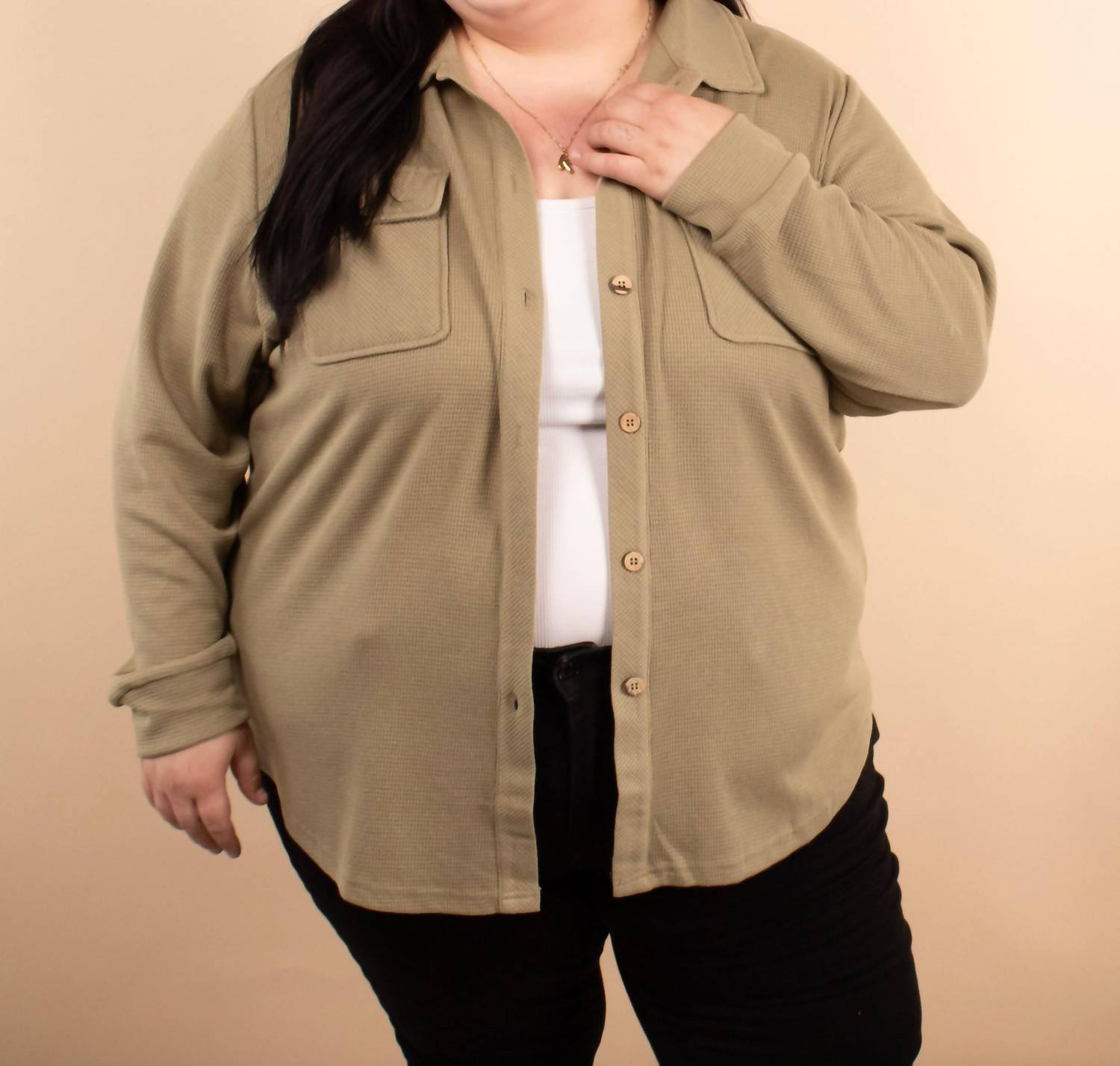 Michelle Mae - Timeless Threads Thermal Button Up Shirt