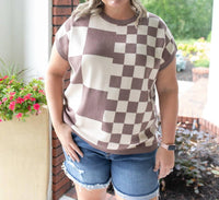 First Love Coffee Shop Knit Top in taupe coco brown - women's sweater
