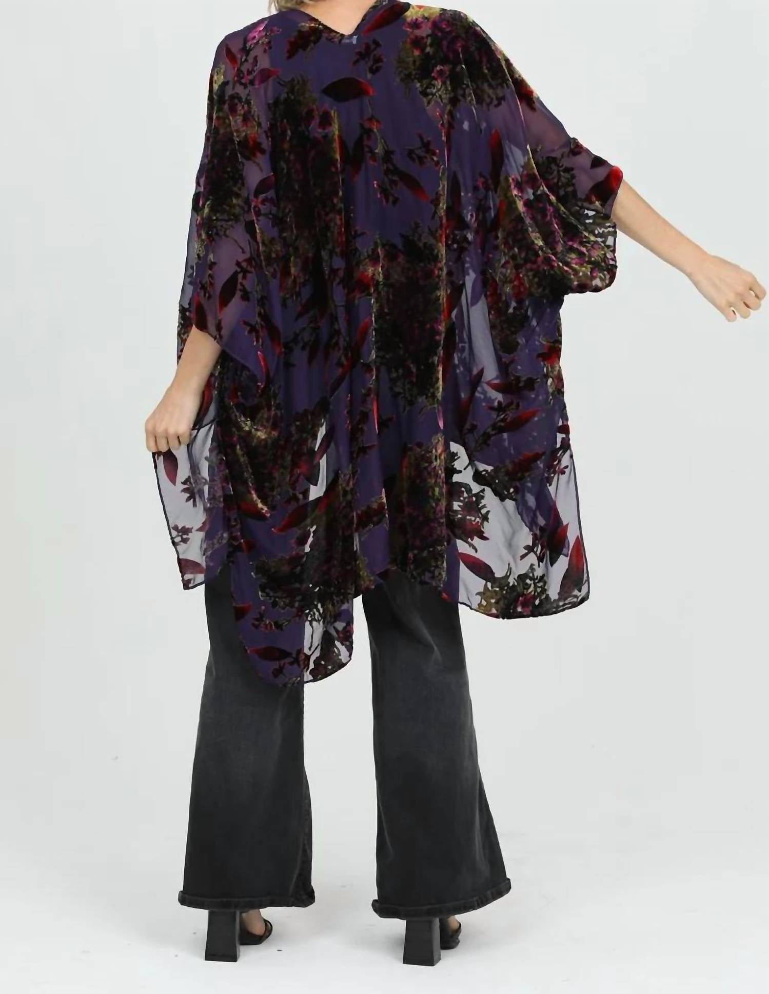 Nostalgia - Burnout Velvet Kimono