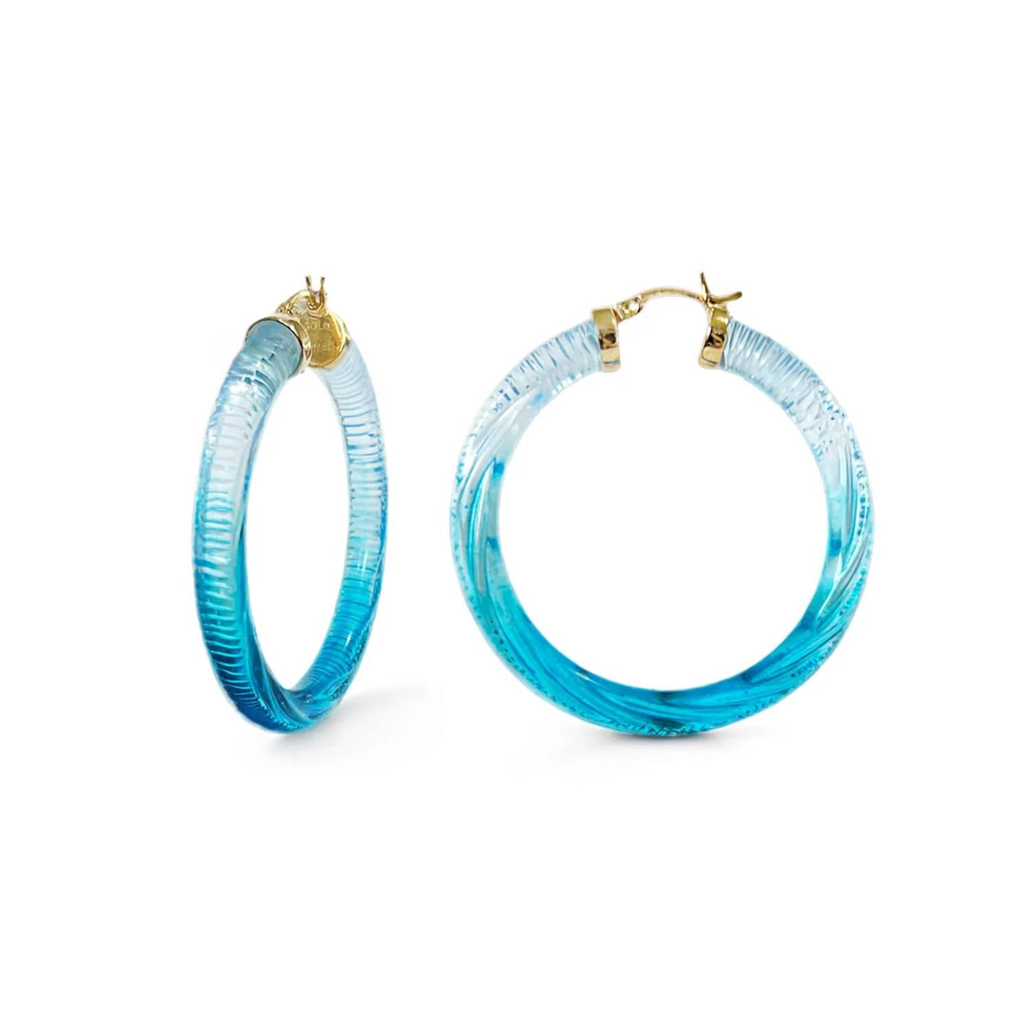 Gold & Honey - Women's Ombre Painted Instyle Lucite Hoop Earrings
