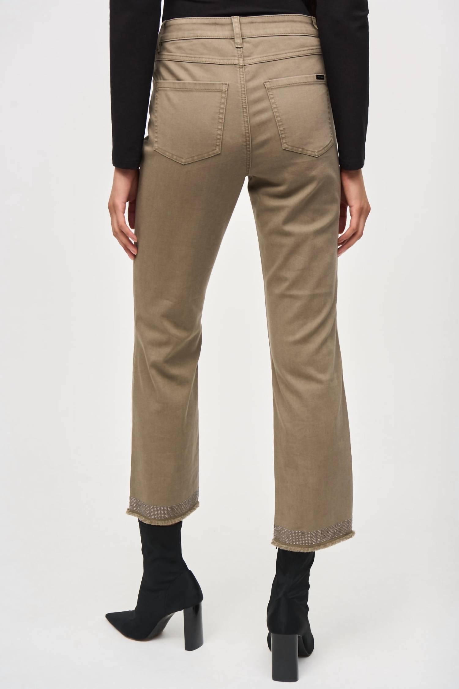 Joseph Ribkoff - Denim Straight Pants With Frayed Hem