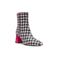 Betsey Johnson - Women's Stevie Houndstooth Embellished Heel Booties