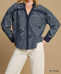 Umgee - Paisley Print Shirt Jacket