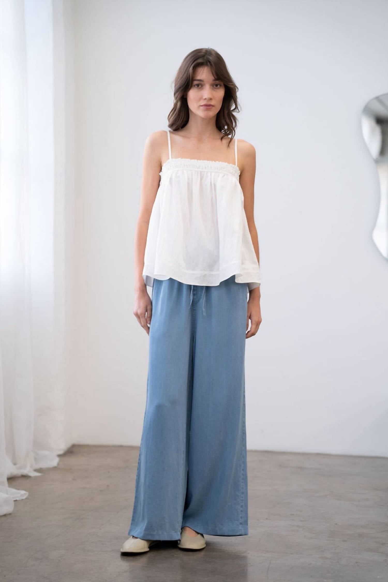 Elle Grey - Elastic Waist Wide Leg Pants