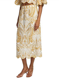 Farm Rio - Lace Nature Midi Skirt