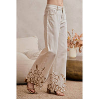 So Me - Floral Embroidery Pant