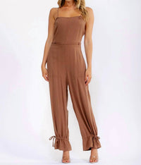 Little Secret Of Mine - Sleeveless Square Neck Open Back Jumpsuit