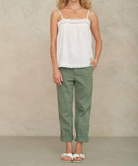 M.A.B.E. - Veri Tonal Linear And Floral Embroidery Camisole