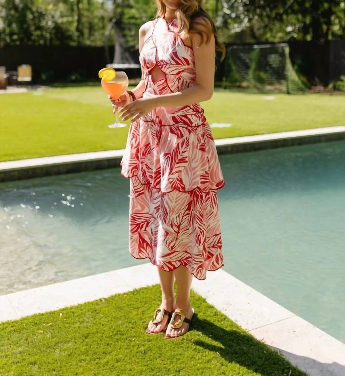 Fate - Tropical Print Halter Dress