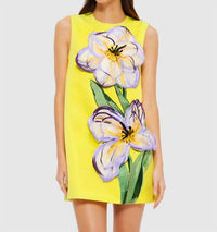 Leo Lin - Yvonne Applique Floral Mini Dress