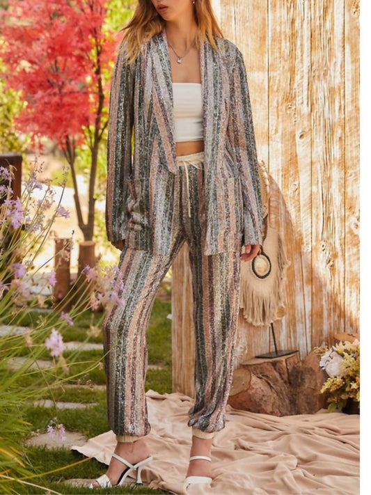 Main Strip - Sequin Striped Jacket