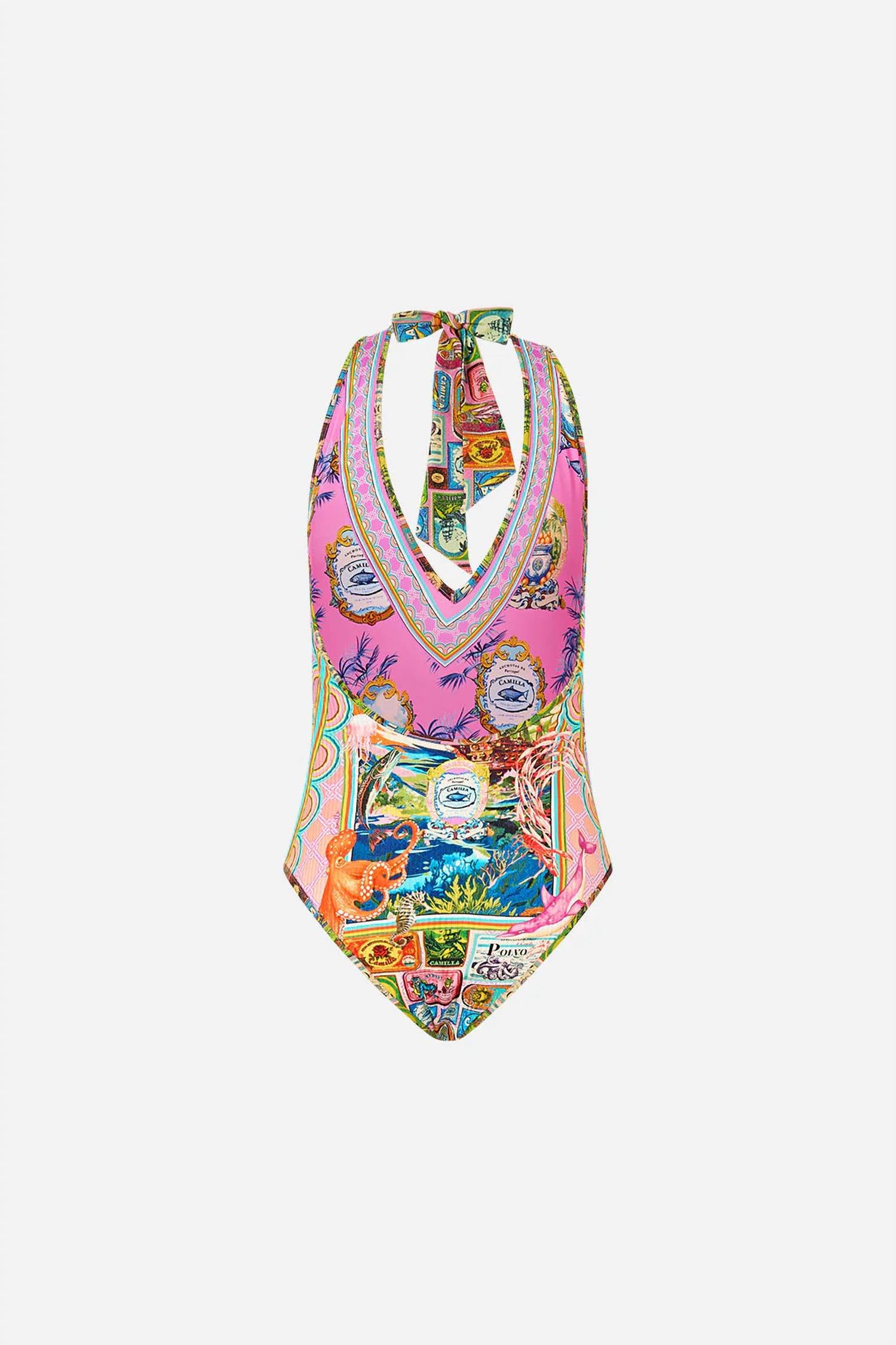 Camilla - Reversible Bind Edge Halter One Piece