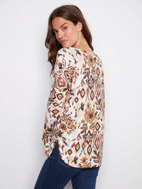 Charlie B - Long Sleeve Boat Neck Top