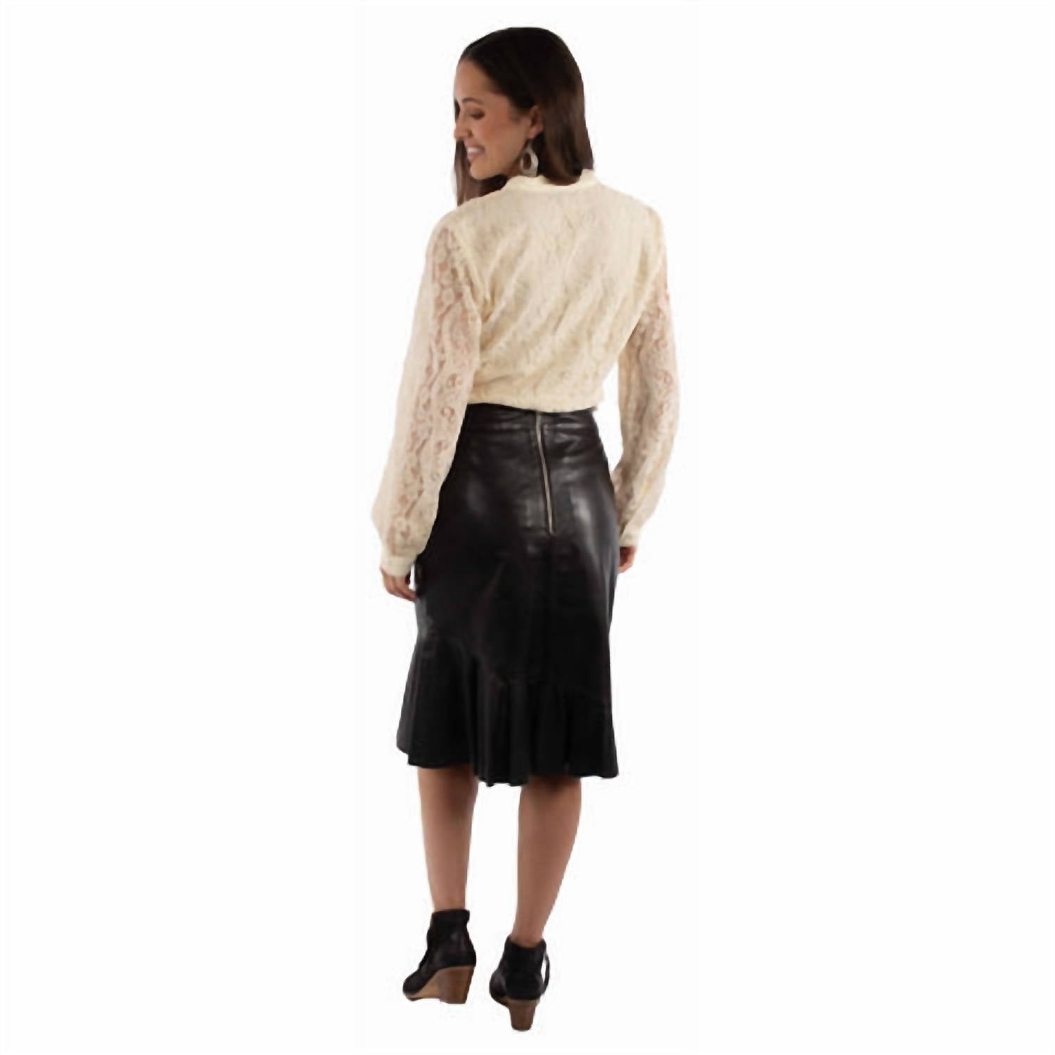Scully - Leather Ruffle Hem Skirt