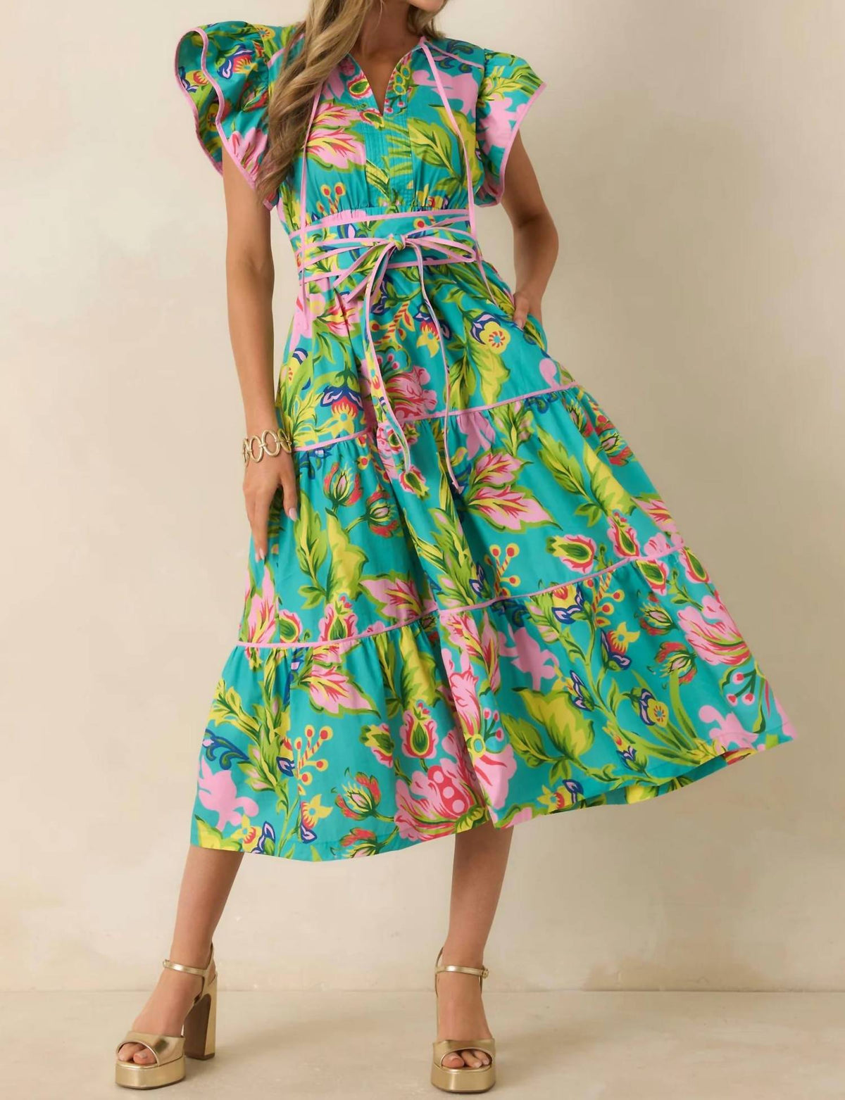 Prosperina - Leighton Tiered Midi Dress