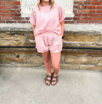 Klesis - April Striped Relaxed Fit Short Sleeve Top And Shorts Set