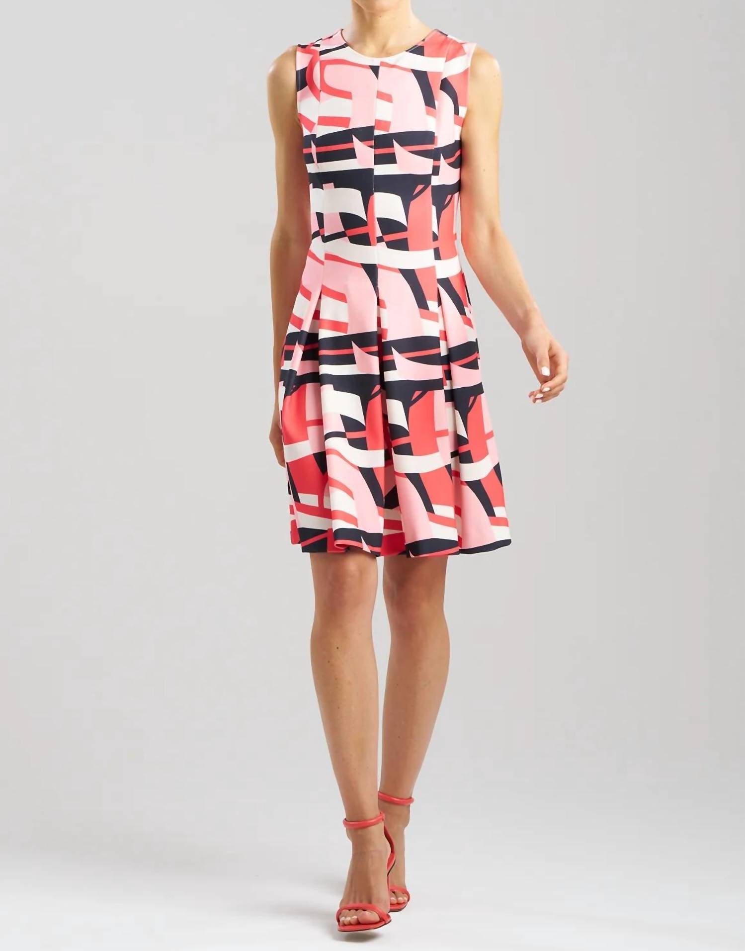 Natori - Lines Sleeveless Pleated Dress