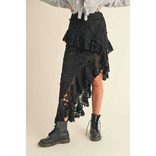 Mable - Asymmetric Boho Lace Skirt