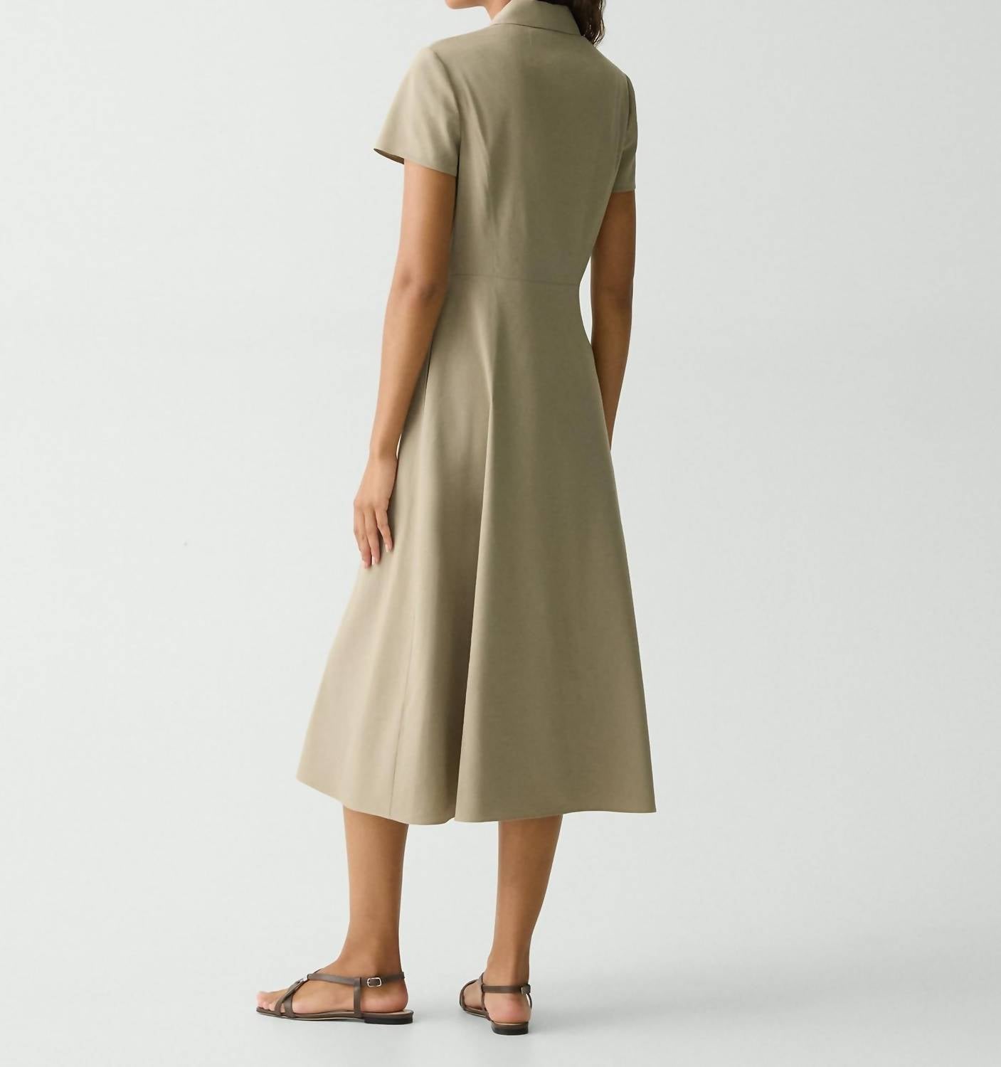 Theory - Short Sleeve Midi Shirt Dress
