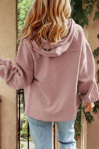1 The Woman - Pocket Drawstring Hood Zip Up Jacket