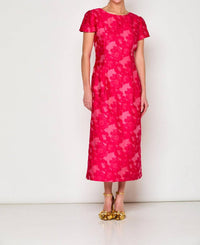 SARA CAMPBELL Barbara Tea Length Dress in fuchsia - women's dress