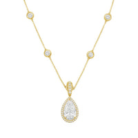 Diana M Jewels - Women's Pear & Round Lab-Grown Diamond Pendant Necklace (5.00 Ct) - Statement