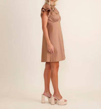 S'edge Bennet Mini Dress in dune - women's dress - detail view