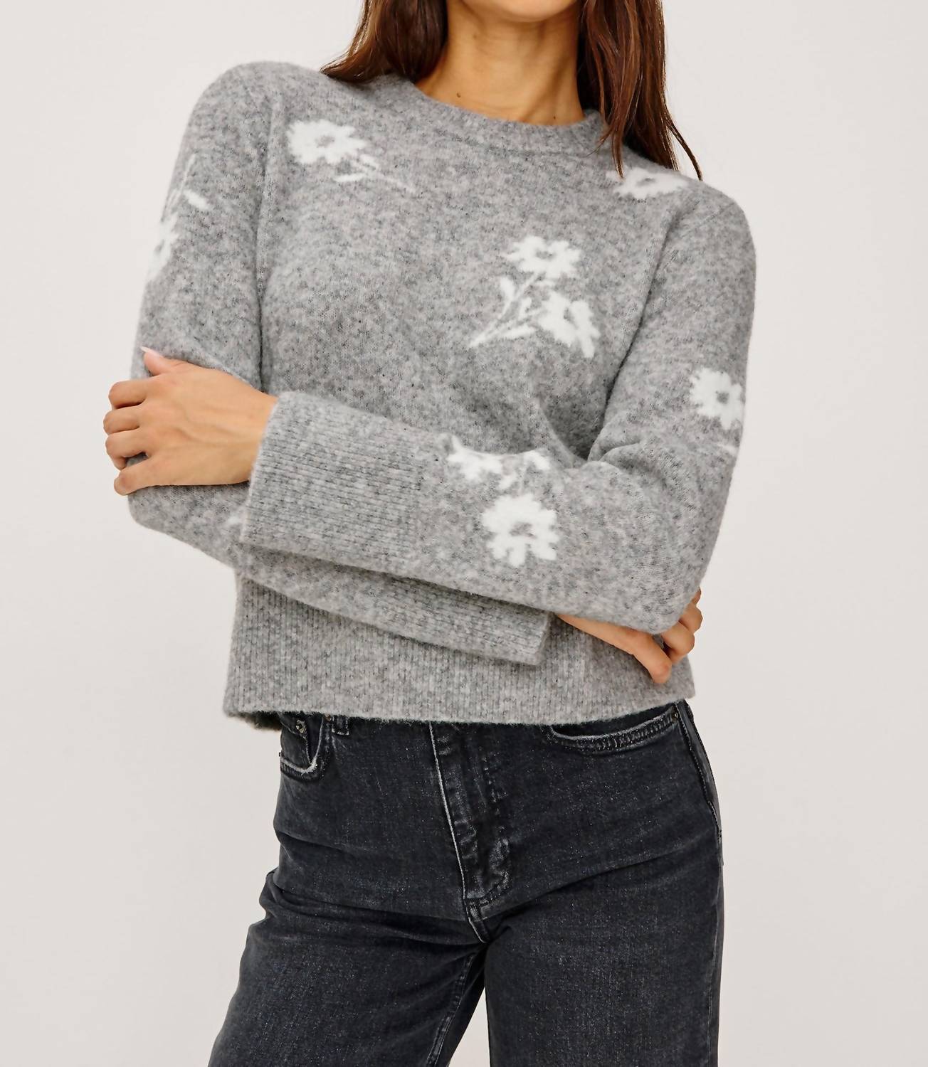 Rails Anise Floral Print Sweater in heather floral - women's sweater