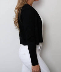 Metric Knits - Long Sleeve Open Front Cropped Cardigan