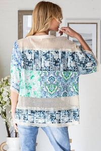 Oli & Hali - Mixed Print Cotton Net Top